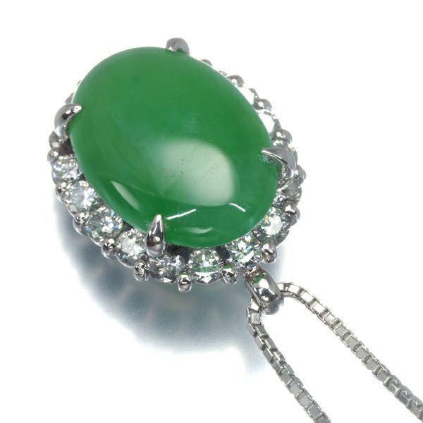 翡翠 6.11ct ダイヤ 0.83ct   ネックレス Pt900/Pt850 鑑別書