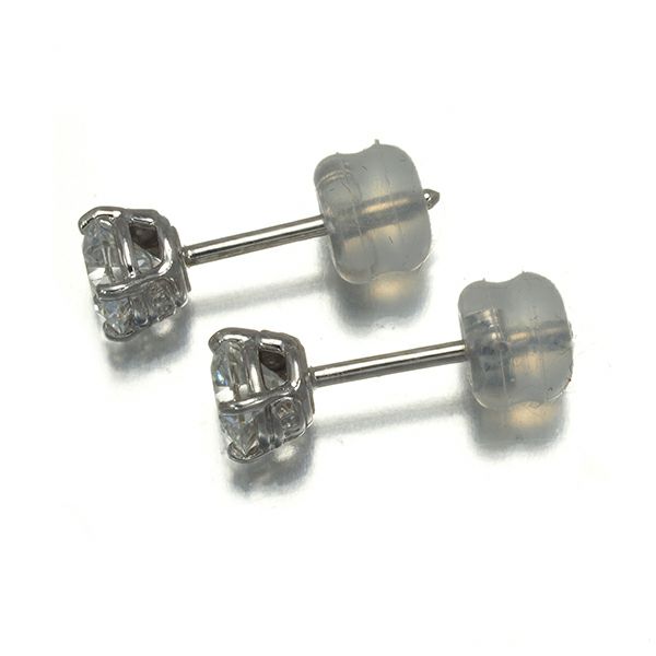 ハリーウィンストン ピアス ダイヤ 0.43ct/0.41ct E VS2 一粒 Pt950/Pt900 鑑