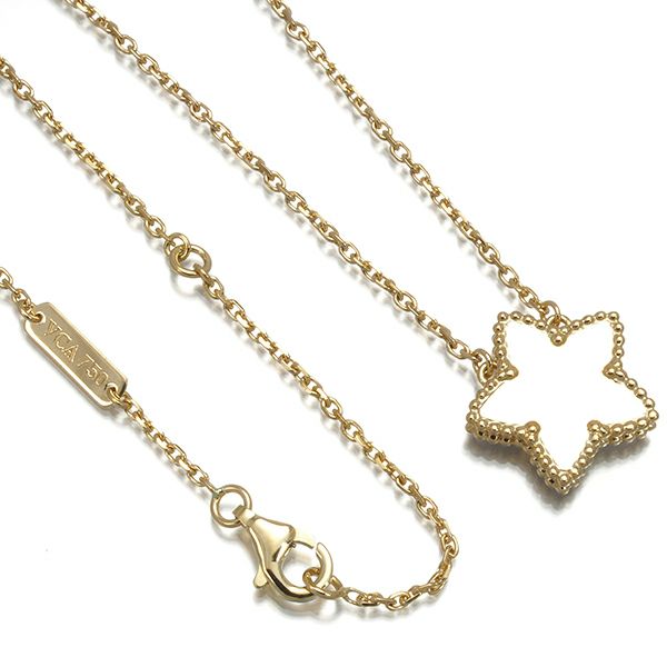 ヴァンクリーフ&アーペル ネックレス シェル ラッキーアルハンブラ スター 星 限定 K18YG 