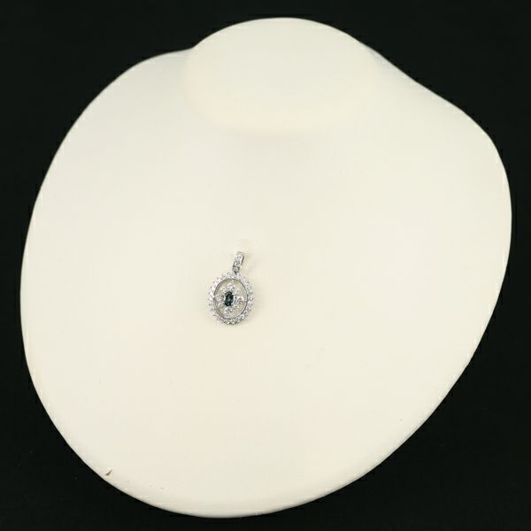 アレキサンドライト 0.355ct ダイヤ 1.095ct フラワー  ペンダントトップ Pt900 鑑別書
