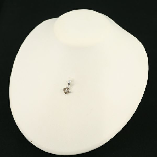 ブラウン＆クリアダイヤ ダイヤモンド 0.76ct ミステリーセッティング  ペンダントトップ K18WG 