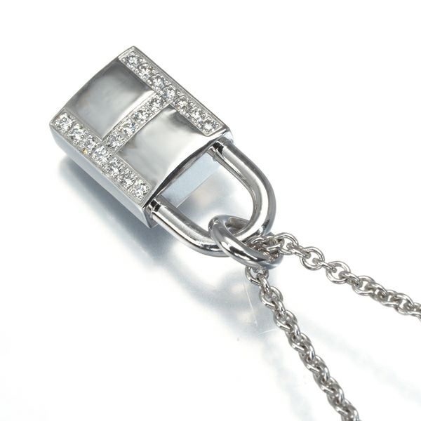 エルメス ネックレス ダイヤ 0.09ct ケリー カデナ K18WG 保証書