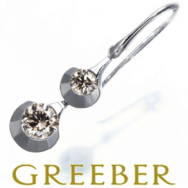 カシケイ ピアス ダイヤ 0.25ct ドッツ フック 片耳 K18WG 