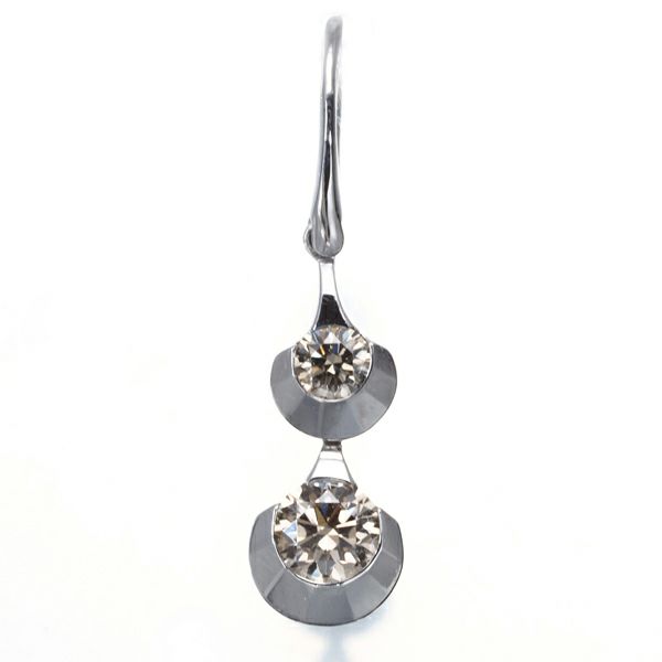 カシケイ ピアス ダイヤ 0.25ct ドッツ フック 片耳 K18WG 