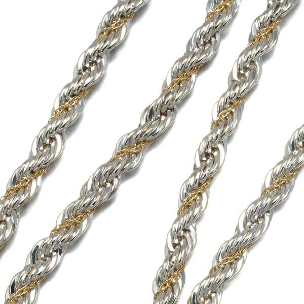 ティファニー チェーンネックレス  ツイストロープ コンビカラー ロング 60cm K18YG/シルバー925 
