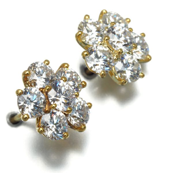 ギメル ピアス ダイヤ 0.997ct/1.000ct   K18YG 箱