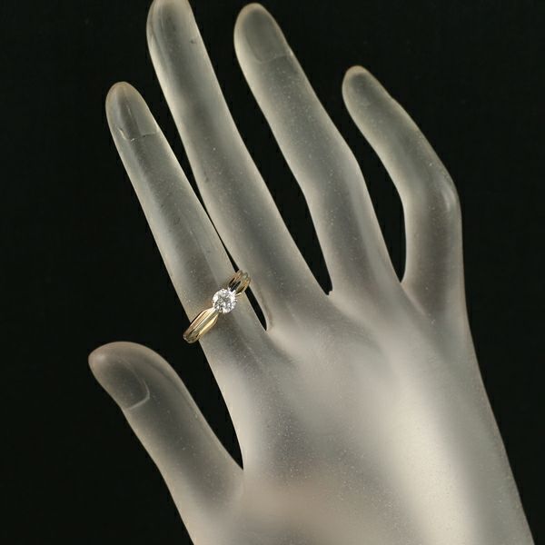 カルティエ リング ダイヤ 0.38ct ソリテール スリーカラー 49号 K18YG/WG/PG 保証書/鑑定書