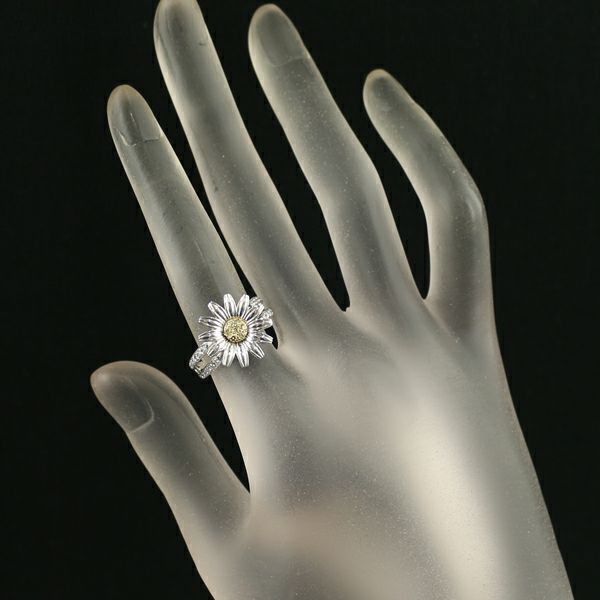 アンブローズ リング イエロー&クリアダイヤ 0.20ct/0.09ct  フラワー 10号 K18WG/YG 