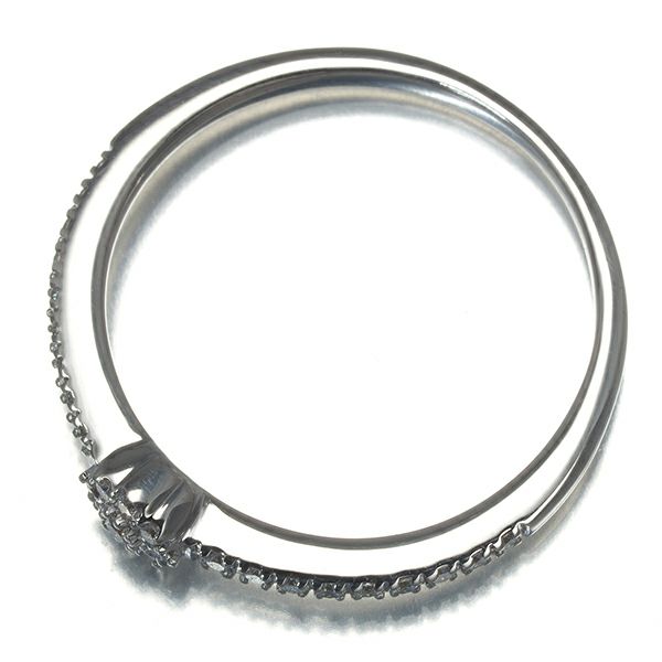 ベルシオラ リング ダイヤ 0.14ct  フラワー 12号 K18WG 
