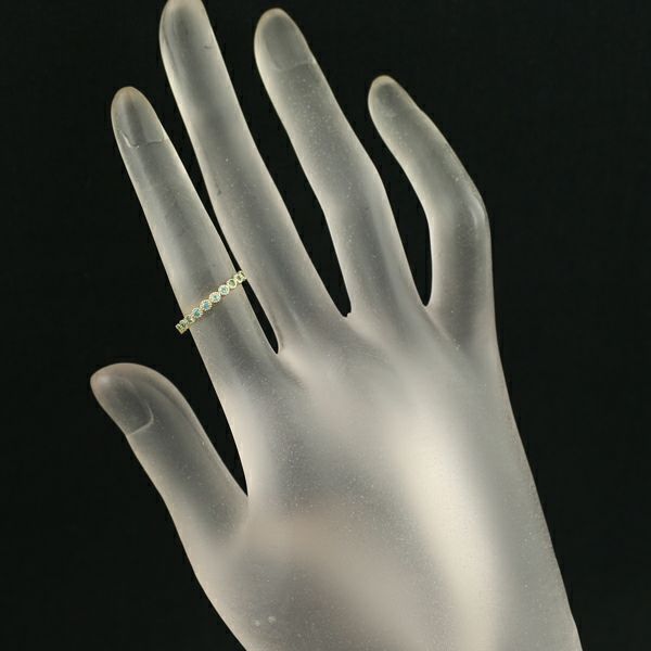 パライバトルマリン 0.157ct ミルグレイン  リング K18YG 