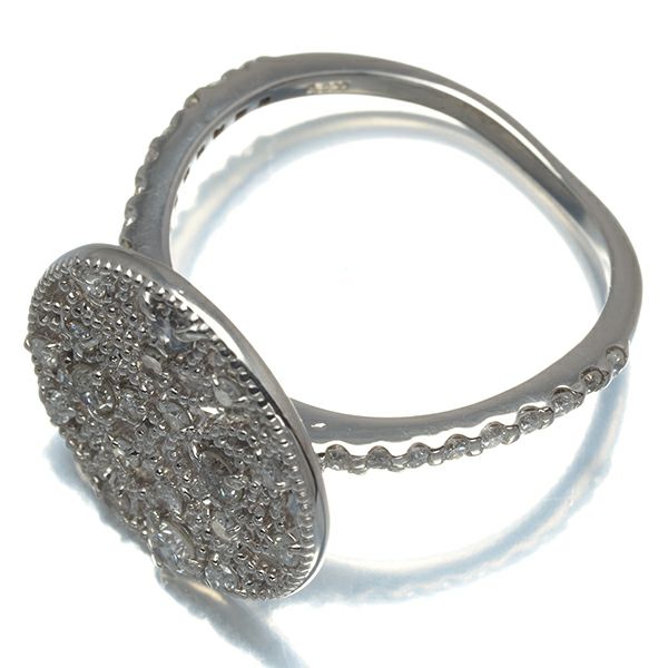 ダイヤ 0.48ct 透かし ミルグレイン ウェーブ  リング Pt900 