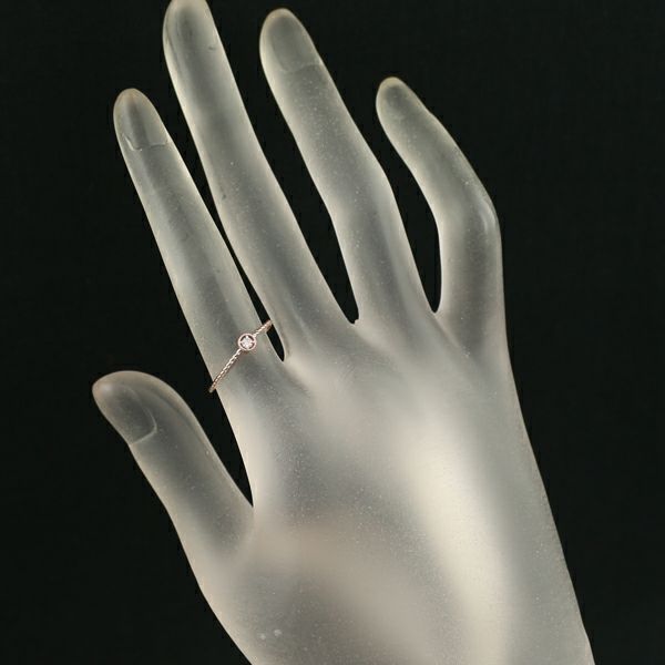 ピンクダイヤ 0.03ct 一粒  リング K18PG ソーティング