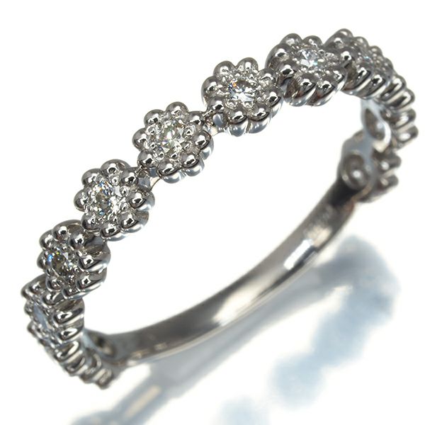 ダイヤ 0.22ct フラワー ガーランド  リング Pt900 