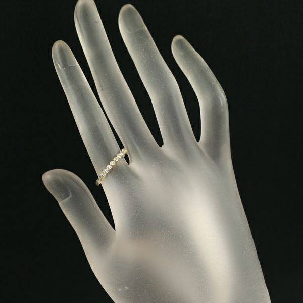 ダイヤ 0.18ct ミルグレイン  リング K18YG 