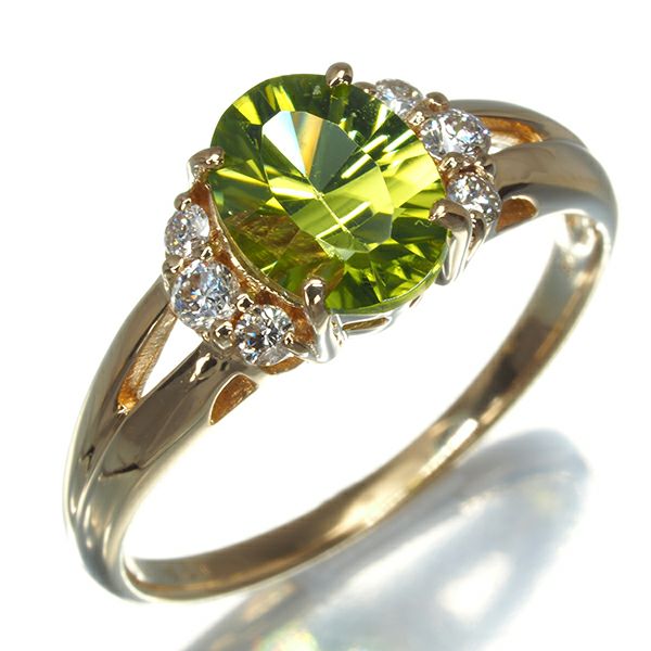 ペリドット 1.20ct ダイヤ 0.15ct   リング K18YG 