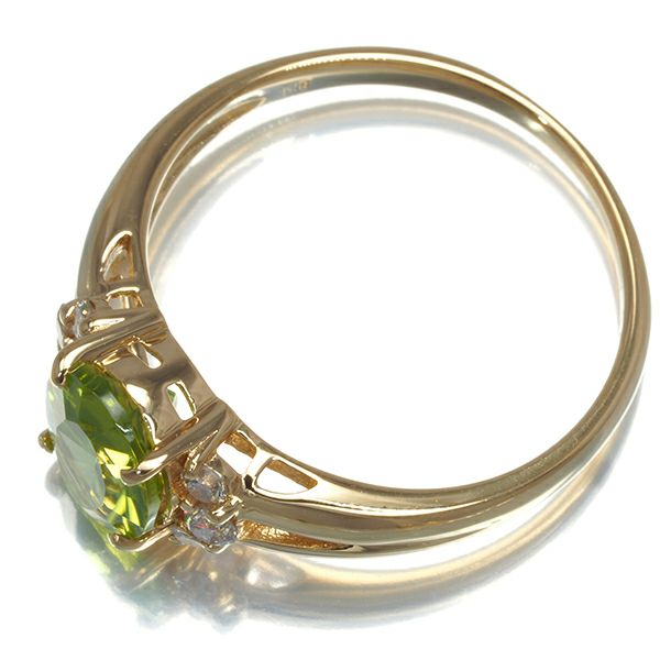 ペリドット 1.20ct ダイヤ 0.15ct   リング K18YG 