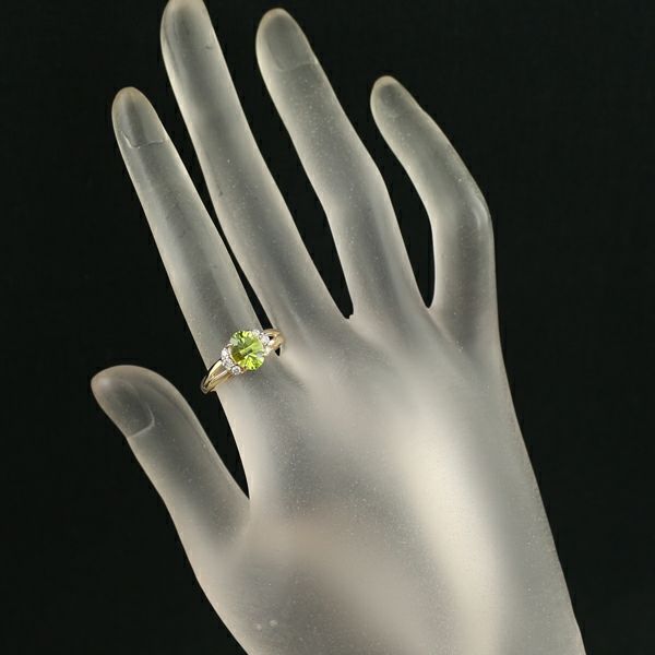 ペリドット 1.20ct ダイヤ 0.15ct   リング K18YG 