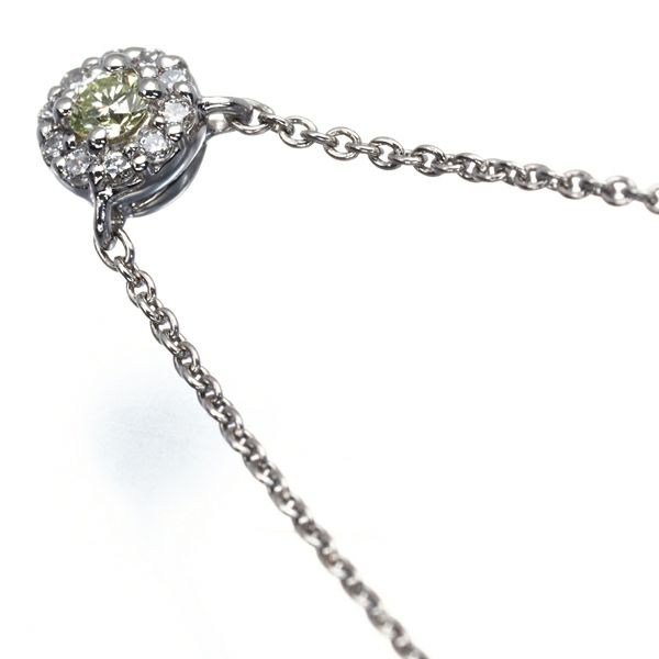 スタージュエリー ネックレス イエロー&クリア ダイヤ 0.05ct/0.05ct  サークル Pt950 