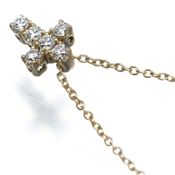ポンテヴェキオ ネックレス ダイヤ 0.23ct  クロス K18YG 