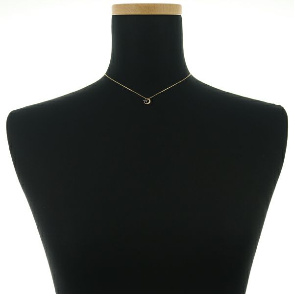 スタージュエリー ネックレス ブラック&クリア ダイヤ 0.18ct/0.03ct  ムーン スター K18YG 