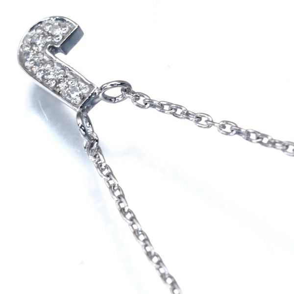 スタージュエリー ネックレス ダイヤ 0.04ct  イニシャル J K18WG 