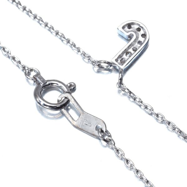 スタージュエリー ネックレス ダイヤ 0.04ct  イニシャル J K18WG 