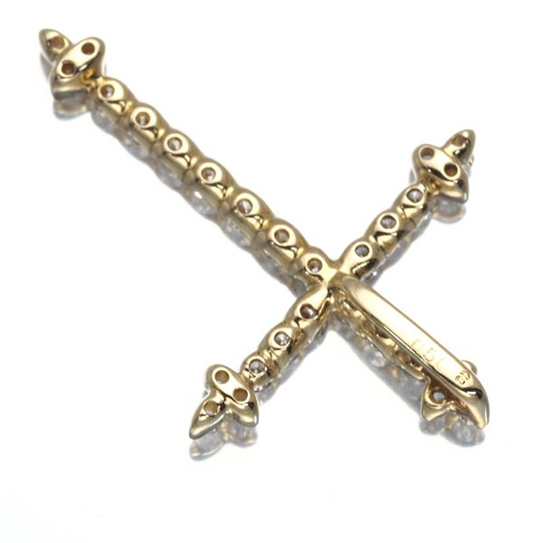 ダイヤ 0.50ct クロス  ペンダントトップ K18YG 