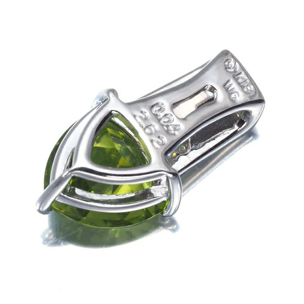 タサキ ペンダントトップ ペリドット 2.62ct シェル ダイヤ 0.04ct   K18WG 