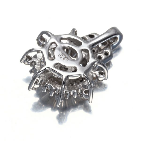 ダイヤ 0.29ct 2種カット  ペンダントトップ K18WG 