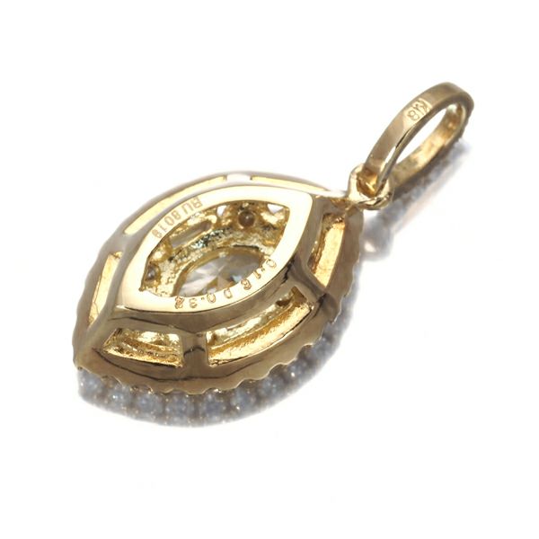 ダイヤ 0.16ct/0.34ct 3種カット  ペンダントトップ K18YG 