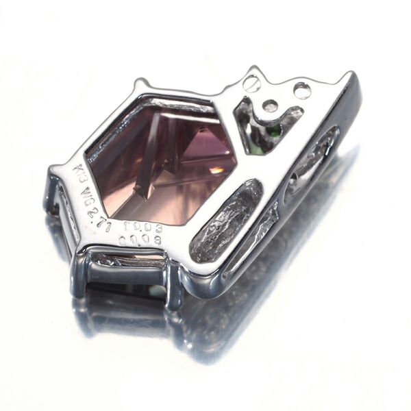 バイカラートルマリン 2.71ct ダイヤ グリーンガーネット ペンダントトップ K18WG 