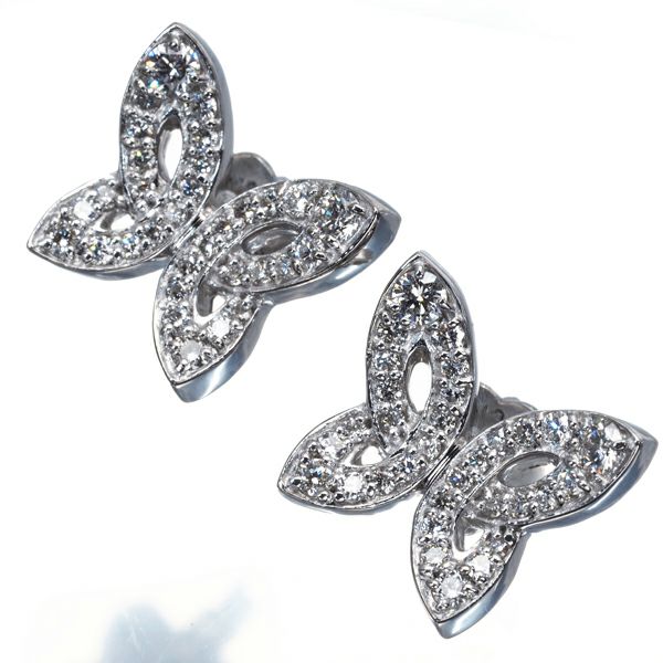 ポンテヴェキオ ピアス ダイヤ 0.30ct/0.30ct 蝶 アニマル K18WG