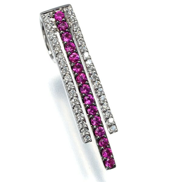 ルビー 0.24ct ダイヤ 0.13ct   ペンダントトップ K18WG/ブラックコーティング 