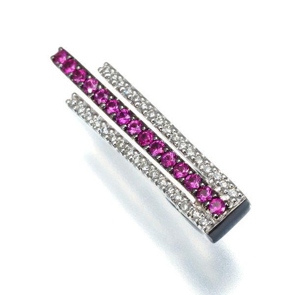 ルビー 0.24ct ダイヤ 0.13ct   ペンダントトップ K18WG/ブラックコーティング 