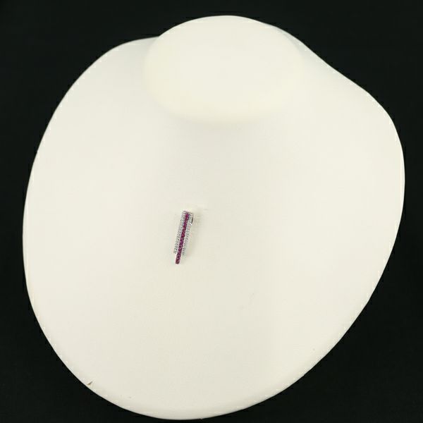 ルビー 0.24ct ダイヤ 0.13ct   ペンダントトップ K18WG/ブラックコーティング 
