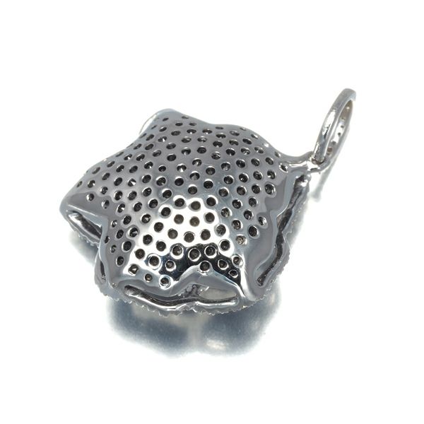 ダイヤ ブラックダイヤ 1.00ct フラワー  ペンダントトップ K18WG/ブラックコーティング 