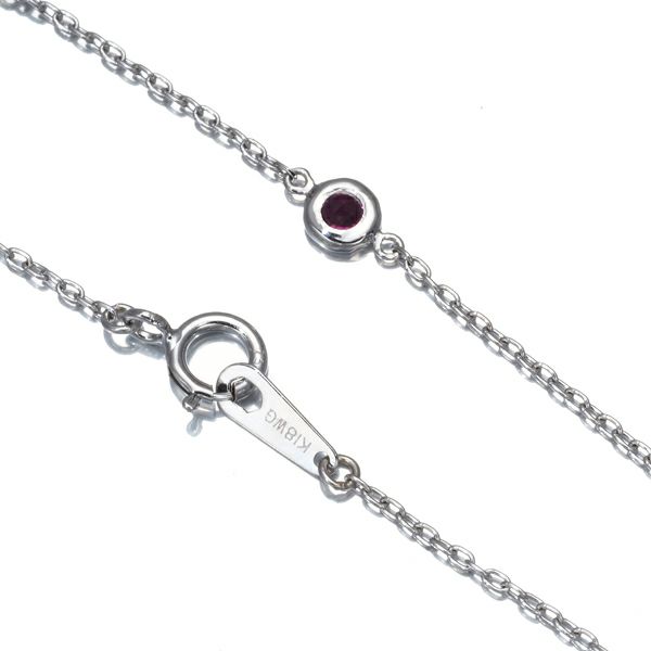 ルビー 0.24ct ダイヤ 0.09ct ステーション   ブレスレット K18WG 