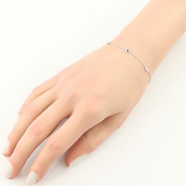 ルビー 0.24ct ダイヤ 0.09ct ステーション   ブレスレット K18WG 