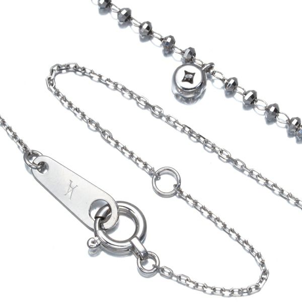 ヴァンドーム ネックレス ダイヤ 一粒 カットビーズ K18WG 
