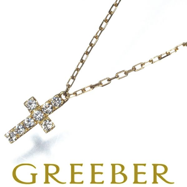 アーカー ネックレス ダイヤ 0.05ct クロスパヴェ  K18YG 