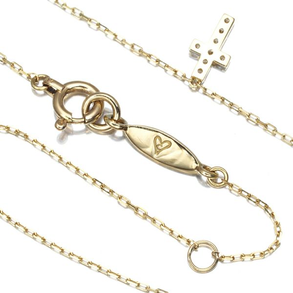 アーカー ネックレス ダイヤ 0.05ct クロスパヴェ  K18YG 