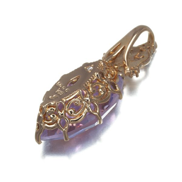 ジュステラ ペンダントトップ アメジスト ダイヤ 0.06ct 石垣順子  K18PG 