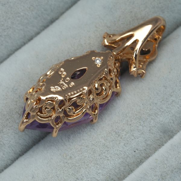 ジュステラ ペンダントトップ アメジスト ダイヤ 0.06ct 石垣順子  K18PG 