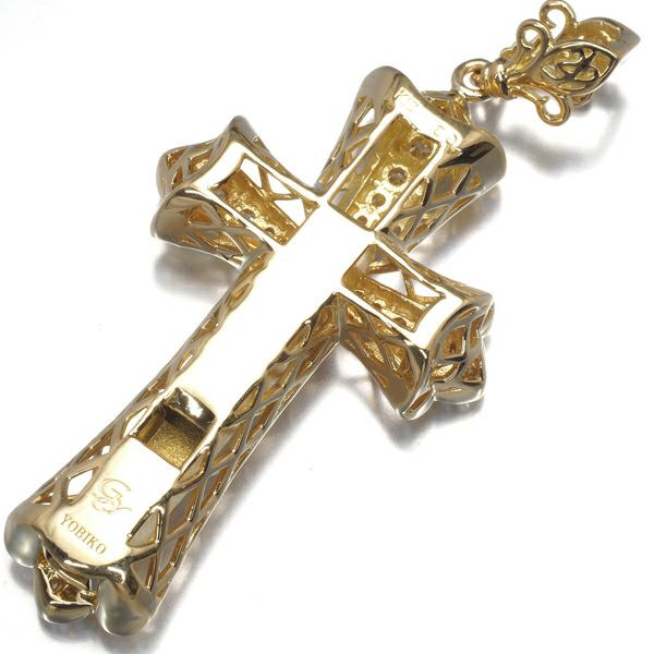 ゆきざき ペンダントトップ ダイヤ 0.80ct ヨビコ クロス K18YG 