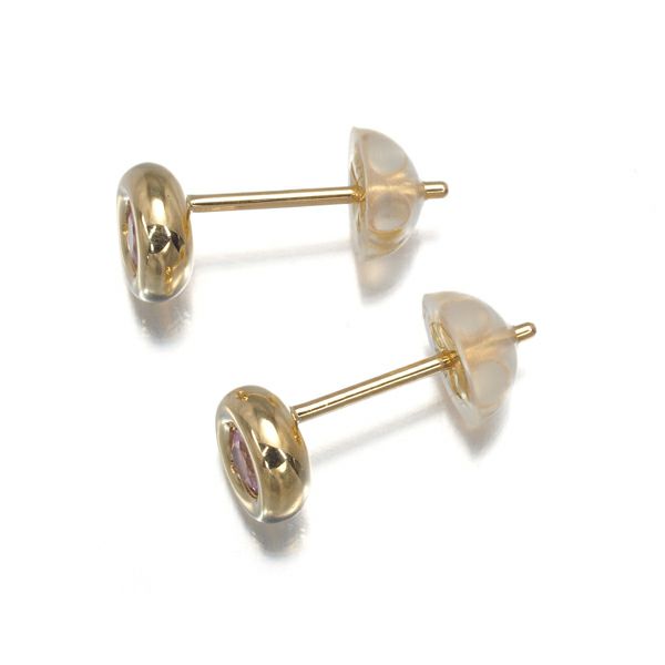 ミキモトペルリータ ピアス ピンクサファイア  一粒 K18YG