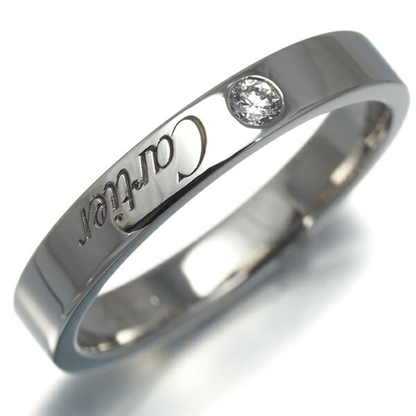 カルティエ リング ダイヤ Cドゥ エングレーブド ウェディング 50号 Pt950 