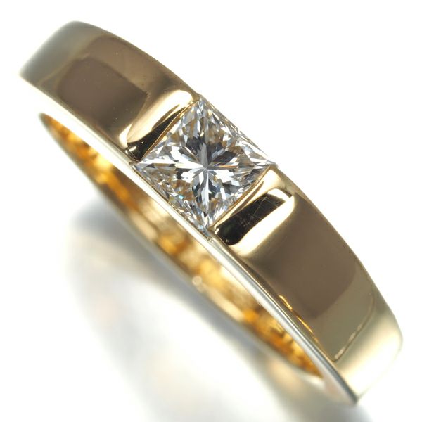 カルティエ リング ダイヤ 0.45ct タンク 50号 K18YG 保証書