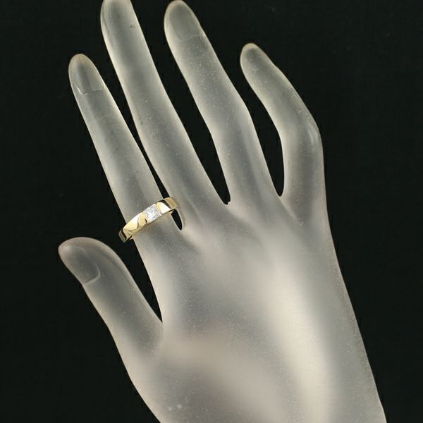 カルティエ リング ダイヤ 0.45ct タンク 50号 K18YG 保証書