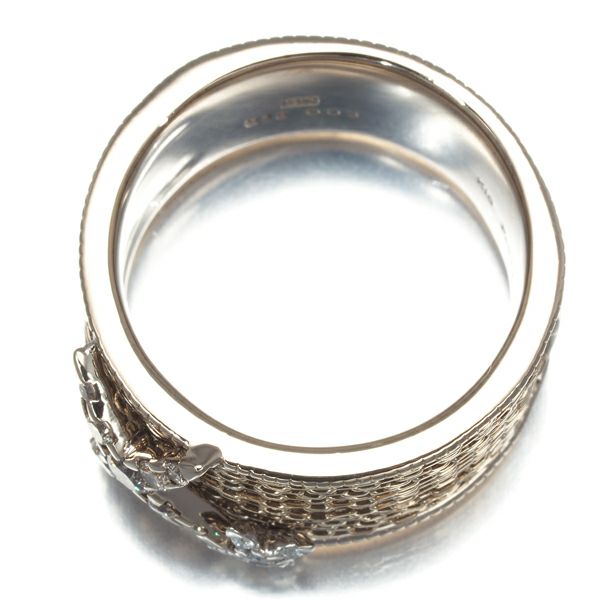 カシケイ リング ダイヤ 0.18ct/0.03ct ネイキッド 14号 K18BG/Pt900 