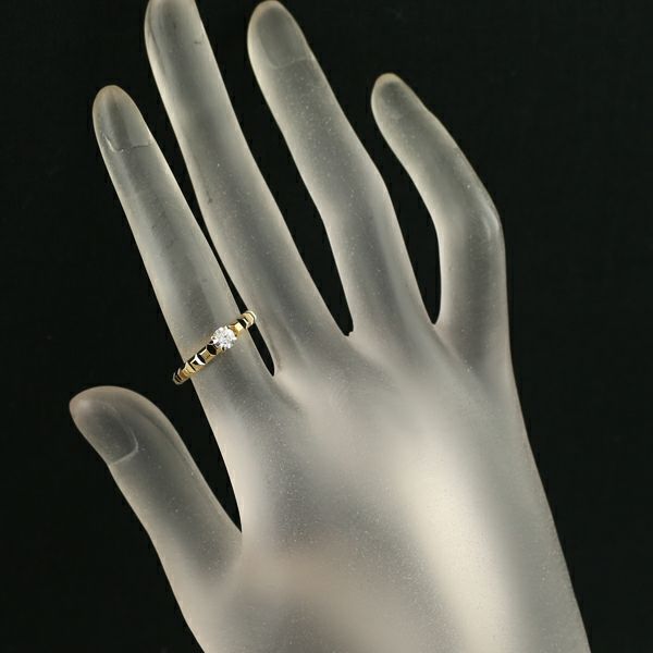 ブシュロン リング ダイヤ 0.22ct キャトルクルドパリ ポワントディアマン ソリテール 49号 K18YG